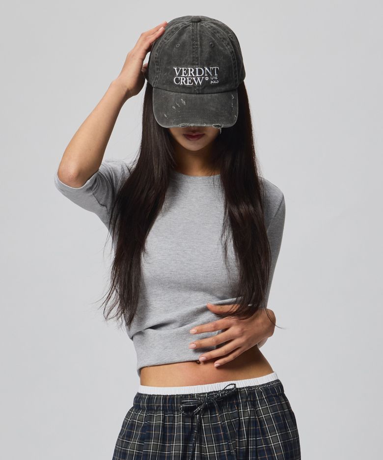 로고 워싱 볼 캡 [차콜]