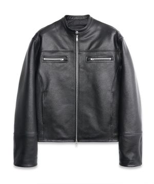 고트 레더 카페 레이서 자켓 BLACK