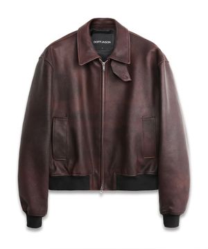 고트 레더 코어드 블루종 WALNUT BROWN