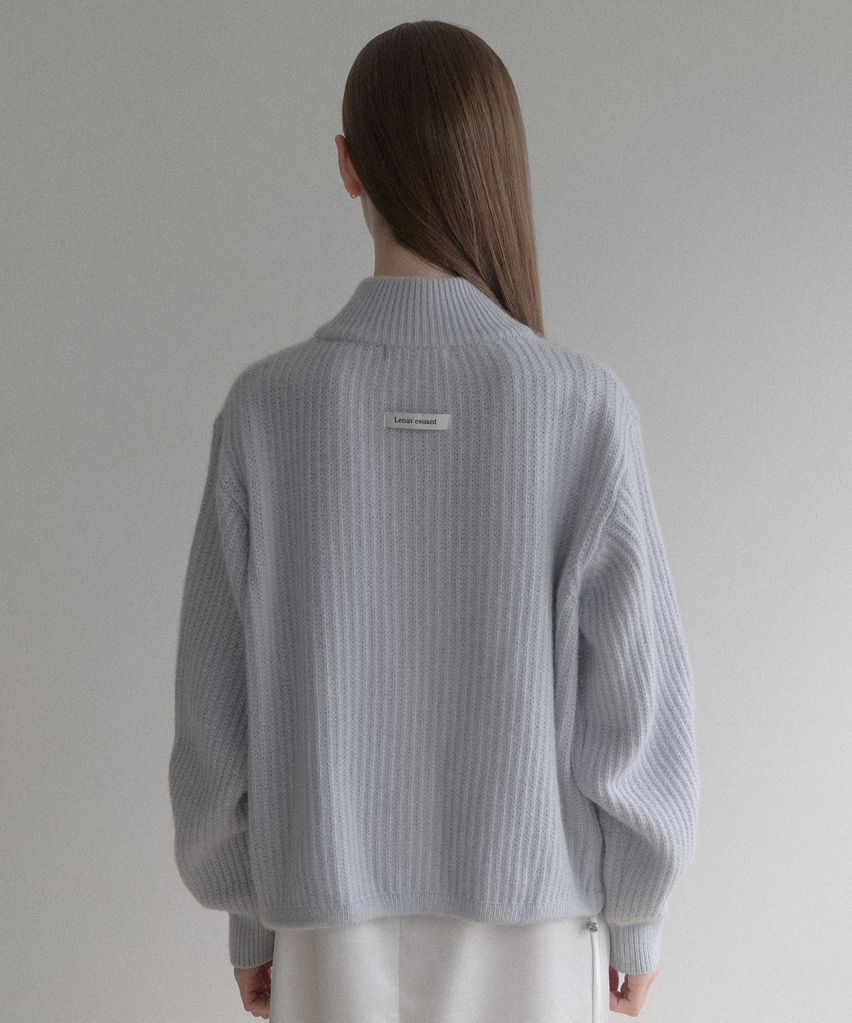르나브(LENAV) esy cashmere kara knit zip up (스카이)