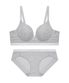 에센셜  골지 노와이어 브라 팬티 세트 - 멜란지