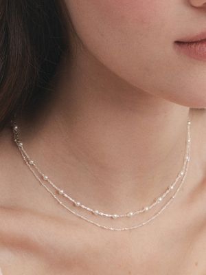 sienna pearl layered necklace set