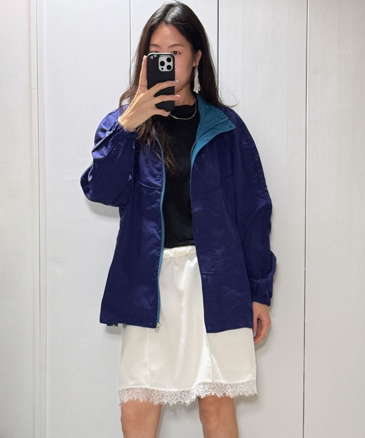 프리터(FRITUR) Cocoon Windbreaker Navy_F261JP03