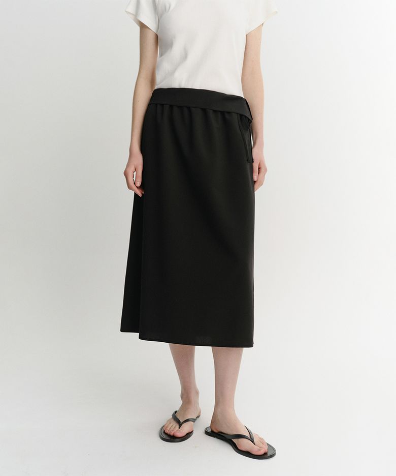 NEV DRAWSTRING SKIRT (BLACK)