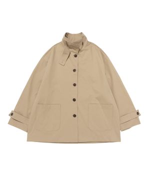 하이넥 하프 트렌치코트 (베이지)