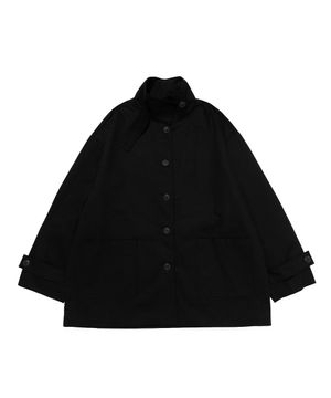 하이넥 하프 트렌치코트 (블랙)