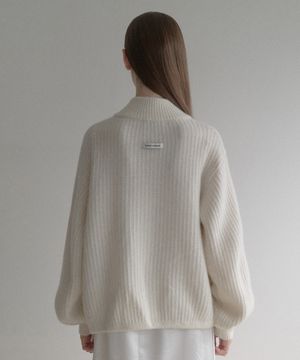 esy cashmere half knit zip up (아이보리)