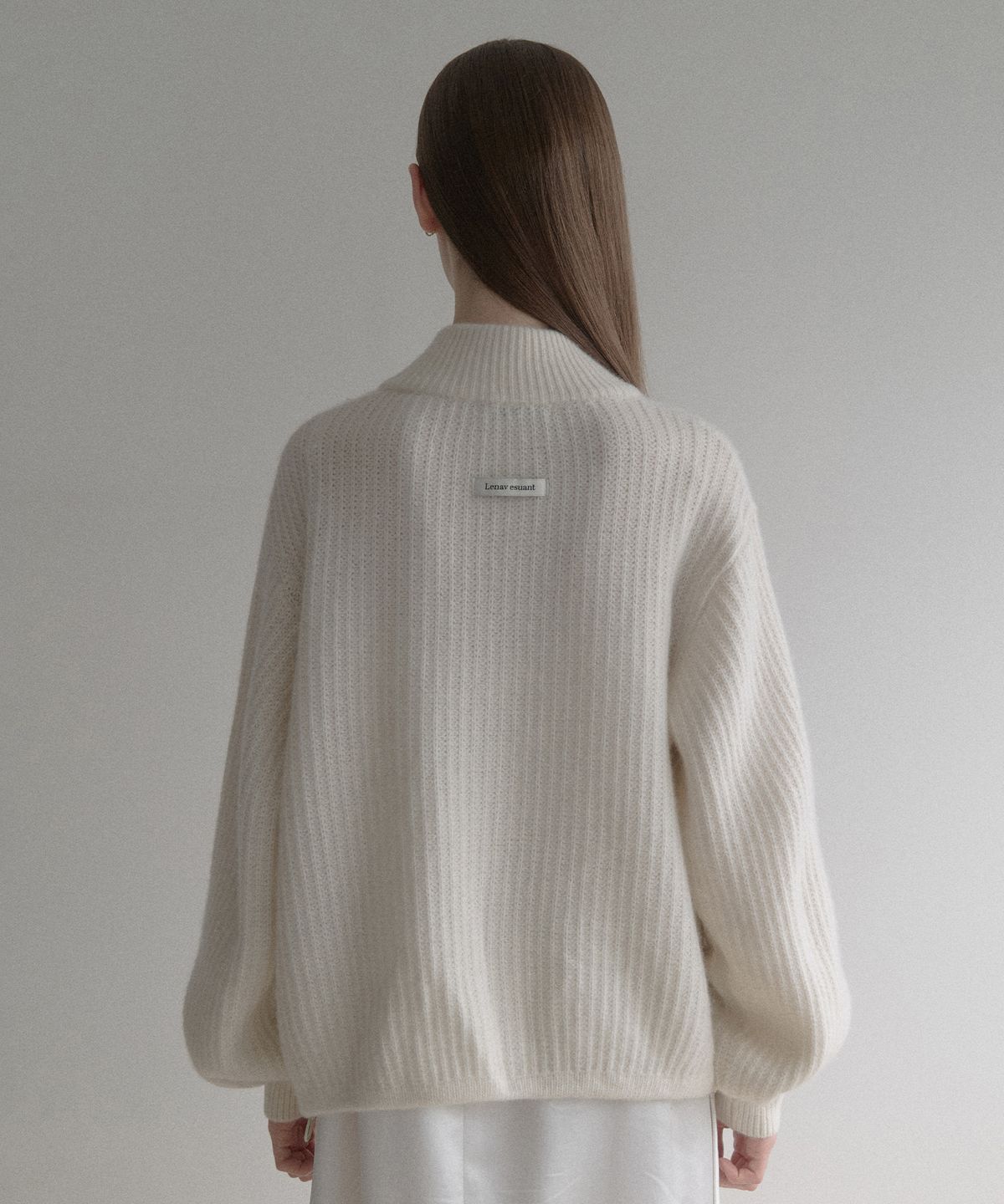 르나브(LENAV) esy cashmere half knit zip up (아이보리)