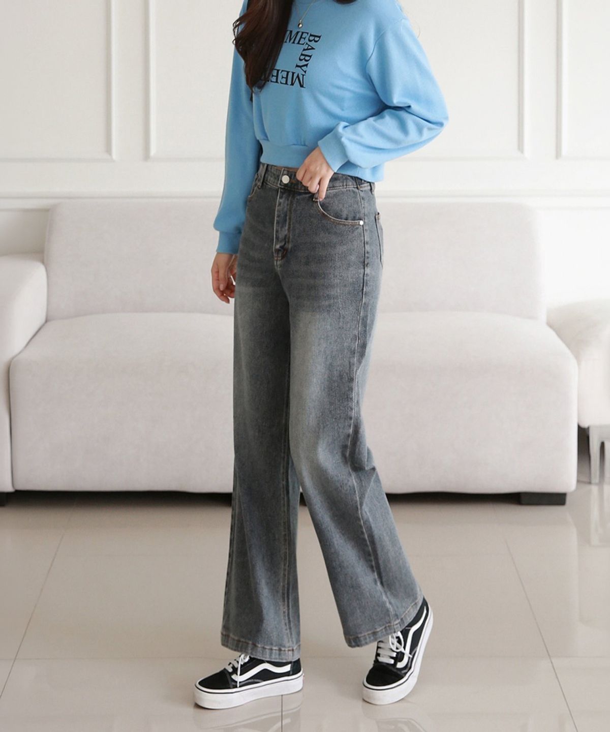 김영주 골프(KIM YOUNG JOO GOLF) 봄가을 뒷밴딩 일자 데일리 여성 골프 바지 DQSLJN17
