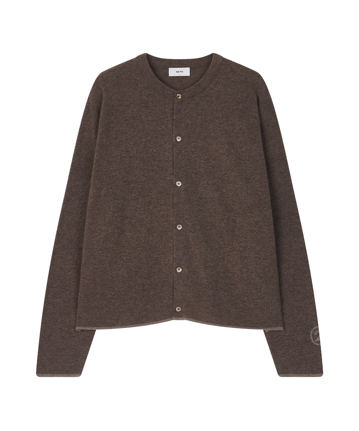 애쓰(AETH) [FRUI x AETH] Tipping Cardigan_Dark Mocha