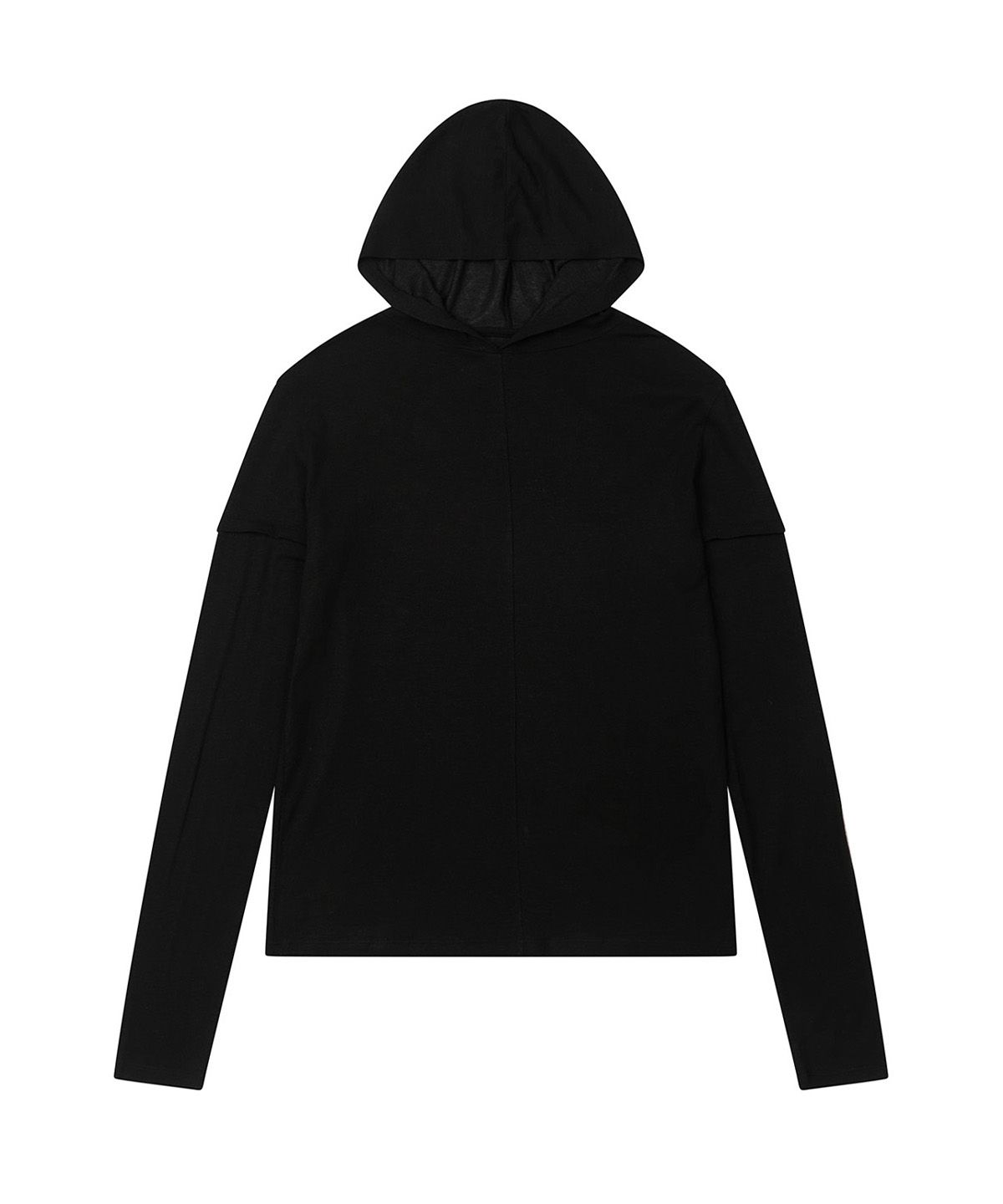 다이닛(DEINET) FAKE HOOD LONG SLEEVE IN BLACK