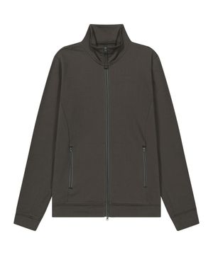 038 BASIC JERSEY ZIP-UP BROWN