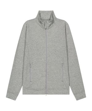 038 BASIC JERSEY ZIP-UP MELANGE GREY