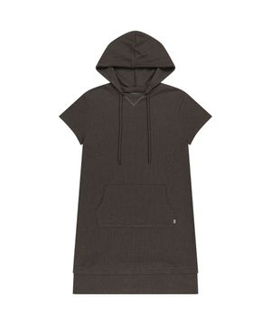 038 MINI WAFFLE HALF HOODIE ONE PIECE CHARCOAL