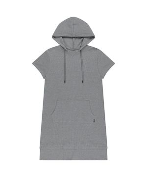 038 MINI WAFFLE HALF HOODIE ONE PIECE MELANGE GREY
