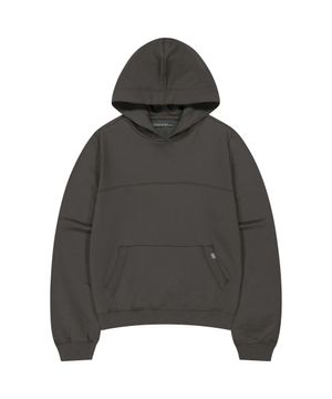 038 COVERSTITCH HOODIE BROWN