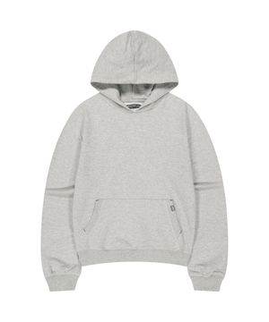 038 COVERSTITCH HOODIE MELANGE GREY