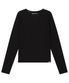 038 MINI WAFFLE V-NECK LONG SLEEVE BLACK