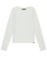 038 MINI WAFFLE V-NECK LONG SLEEVE WHITE
