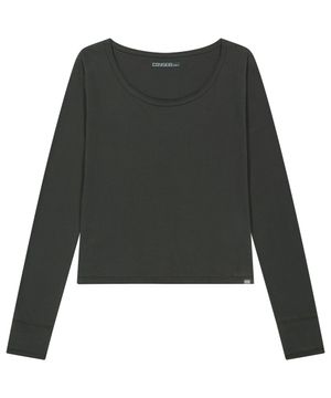 038 RAW EDGE LONG SLEEVE CHARCOAL