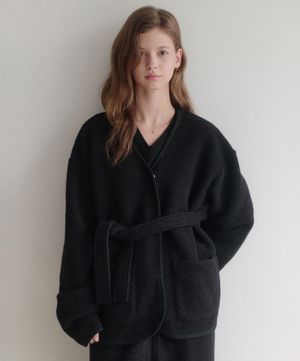 Cosy Wool fleece Snap Jacket (블랙)