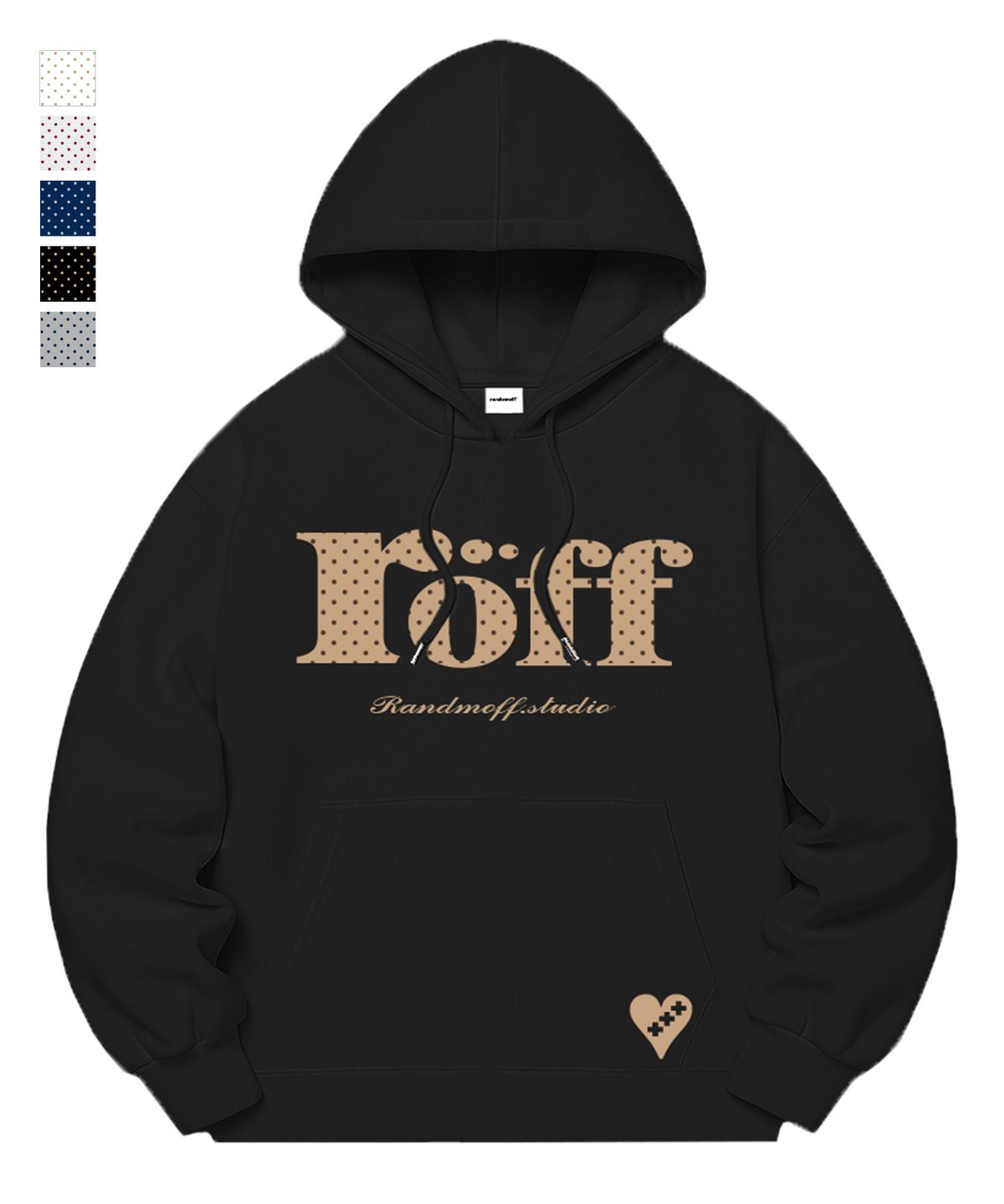 랜덤오프(RANDOMOFF) RÖFF TYPE PLAY DOT OVER FIT HOODIE (5color)