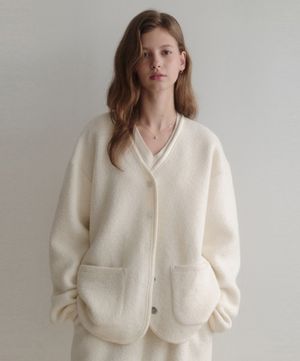 Cosy Wool fleece Snap Jacket (아이보리)