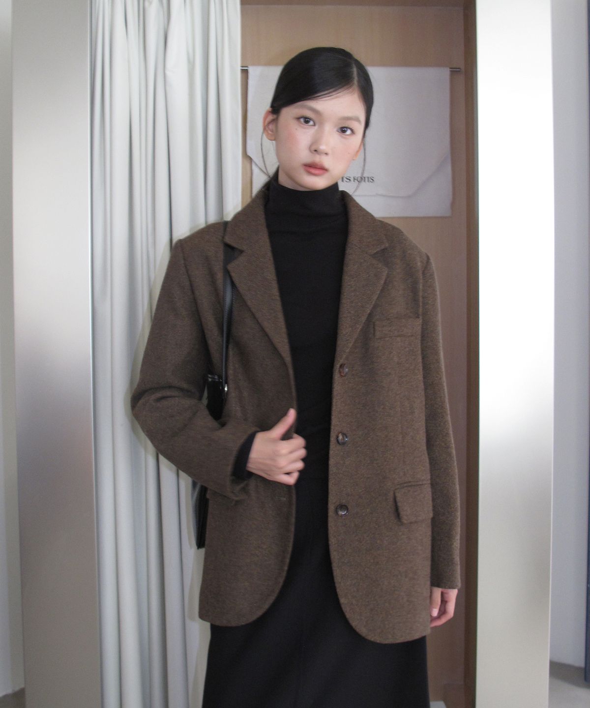 무드인사이드 우먼(MOOD INSIDE WOMAN) (woman) 프렌치 울 쓰리버튼 블레이저_Brown