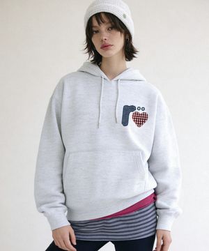 R:LOVE CODE DENIM PATCH OVER FIT HOODIE (3color)