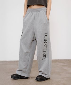 GERMAN LETTERING SWEATPANTS IN MELANGE GREY