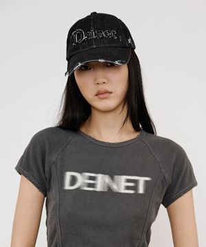DAMAGE DENIM LOGO BALL CAP IN BLACK