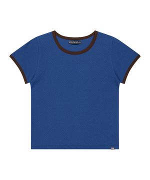 038 MINI WAFFLE RINGER T-SHIRT BLUE