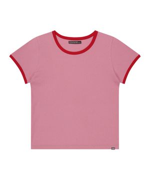 038 MINI WAFFLE RINGER T-SHIRT PINK