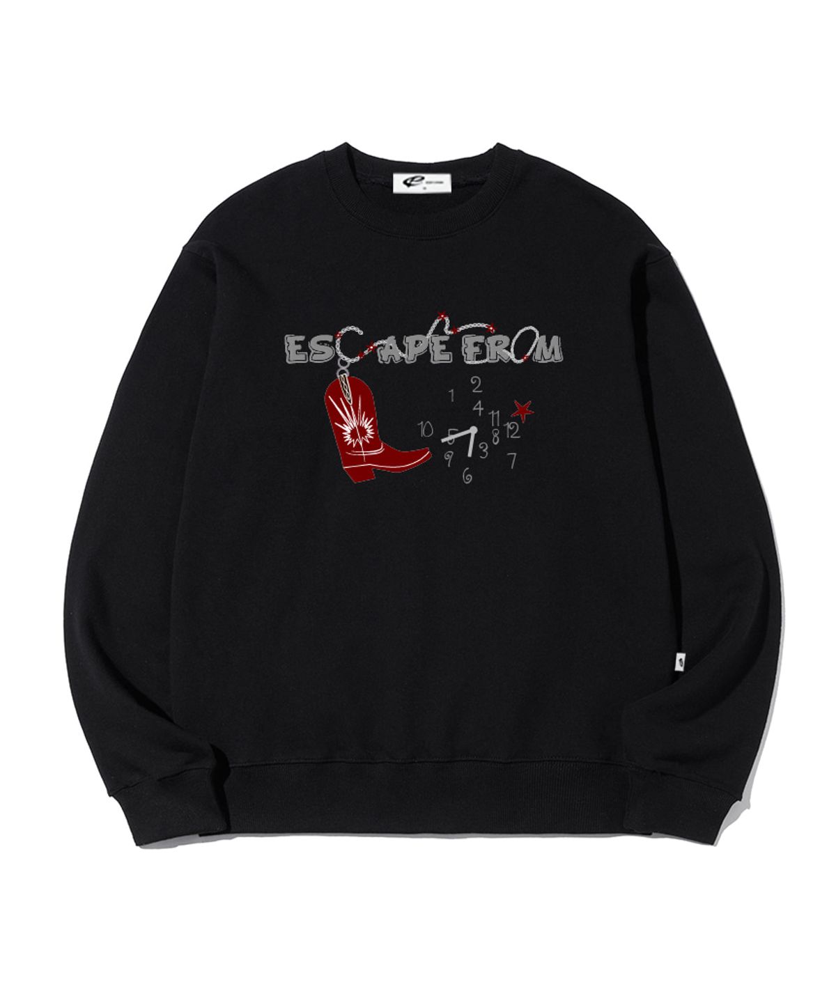 이스케이프프롬(ESCAPEFROM) Red Boots Time 프린트 맨투맨 [3color]