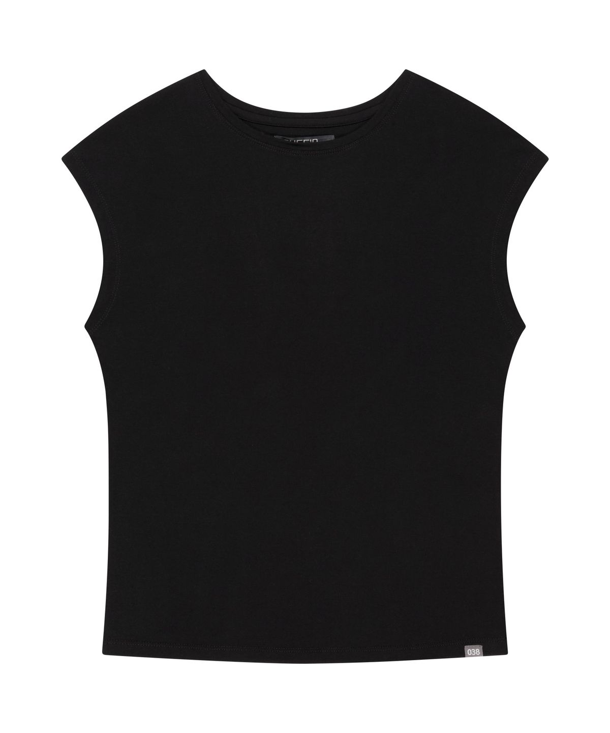 코이세이오 038(COYSEIO 038) 038 CAP SLEEVE T-SHIRT BLACK