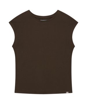 038 CAP SLEEVE T-SHIRT BROWN