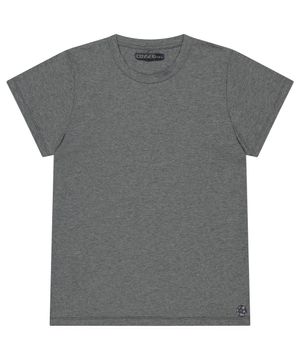 038 STAR BUTTON PLAIN T-SHIRT DARK GREY