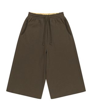 038 WAFFLE CAPRI PANTS BROWN