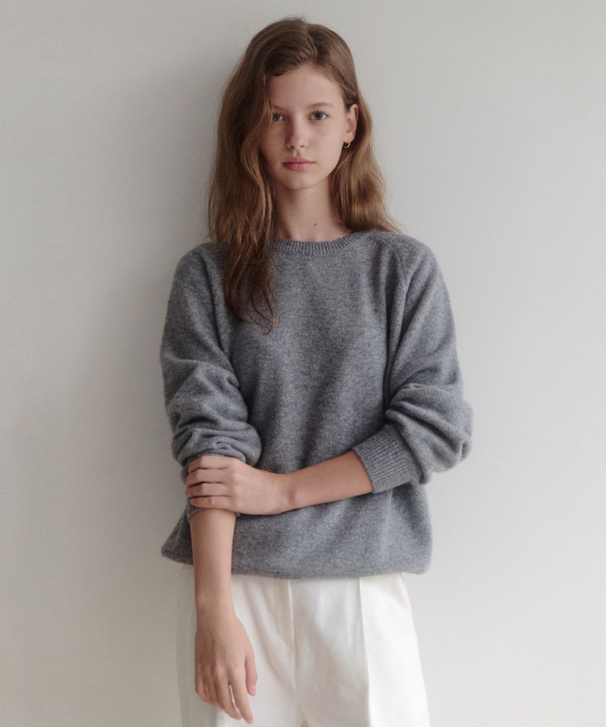 르나브(LENAV) esy cashmere round knit (그레이)