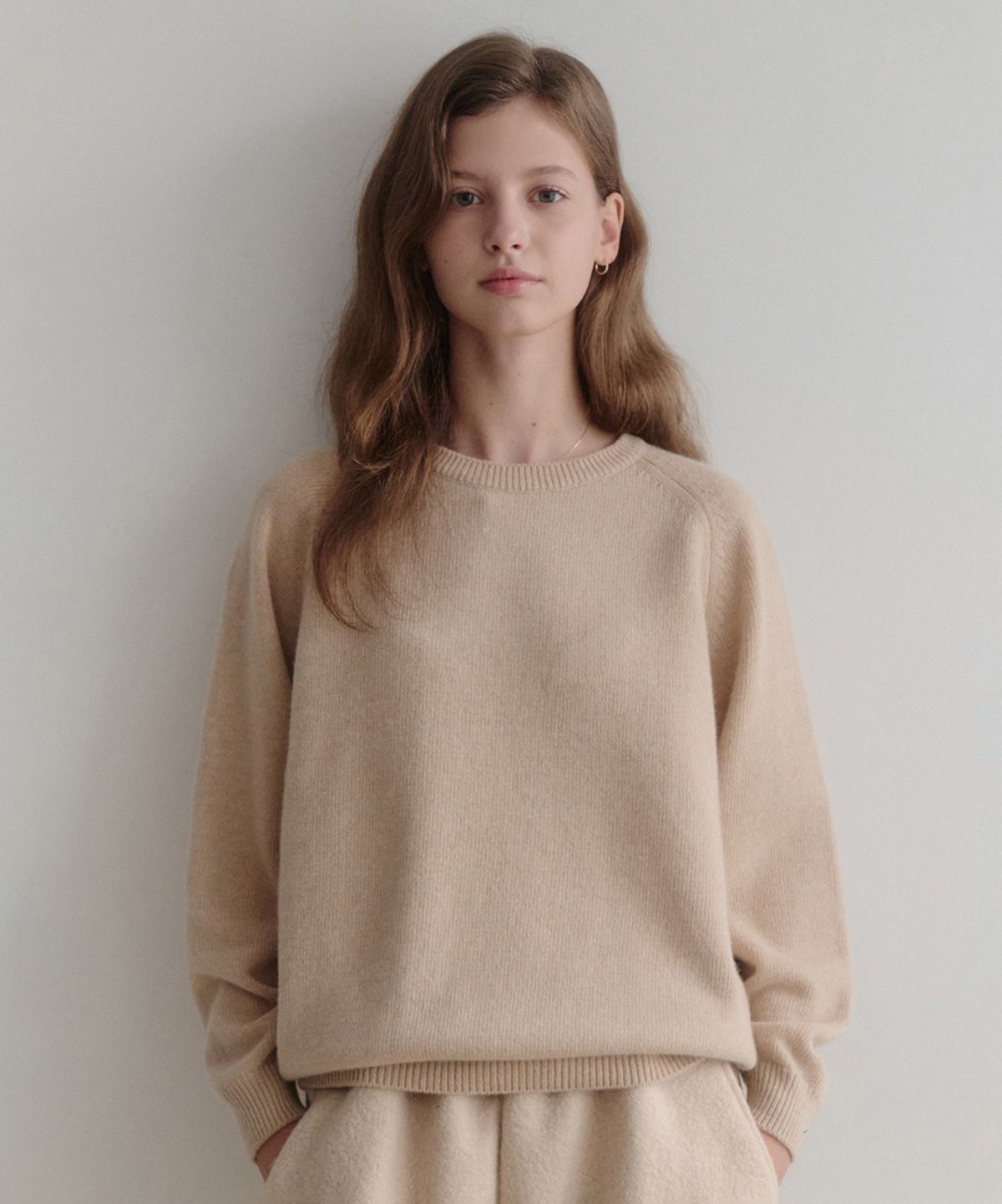 르나브(LENAV) esy cashmere round knit (베이지)