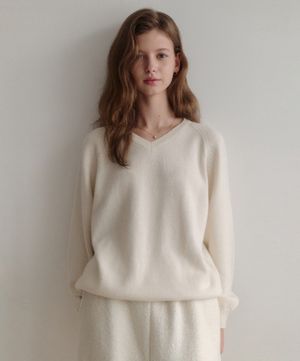 esy cashmere v-neck knit (아이보리)