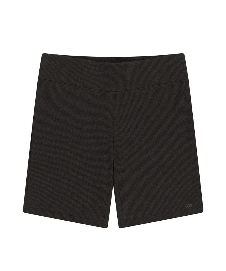 038 MINI WAFFLE BIKER SHORTS CHARCOAL