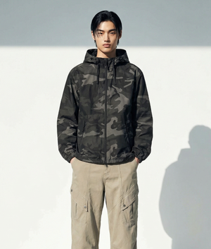 쓰리웨이 카모 후드 집업 윈드 자켓_그레이