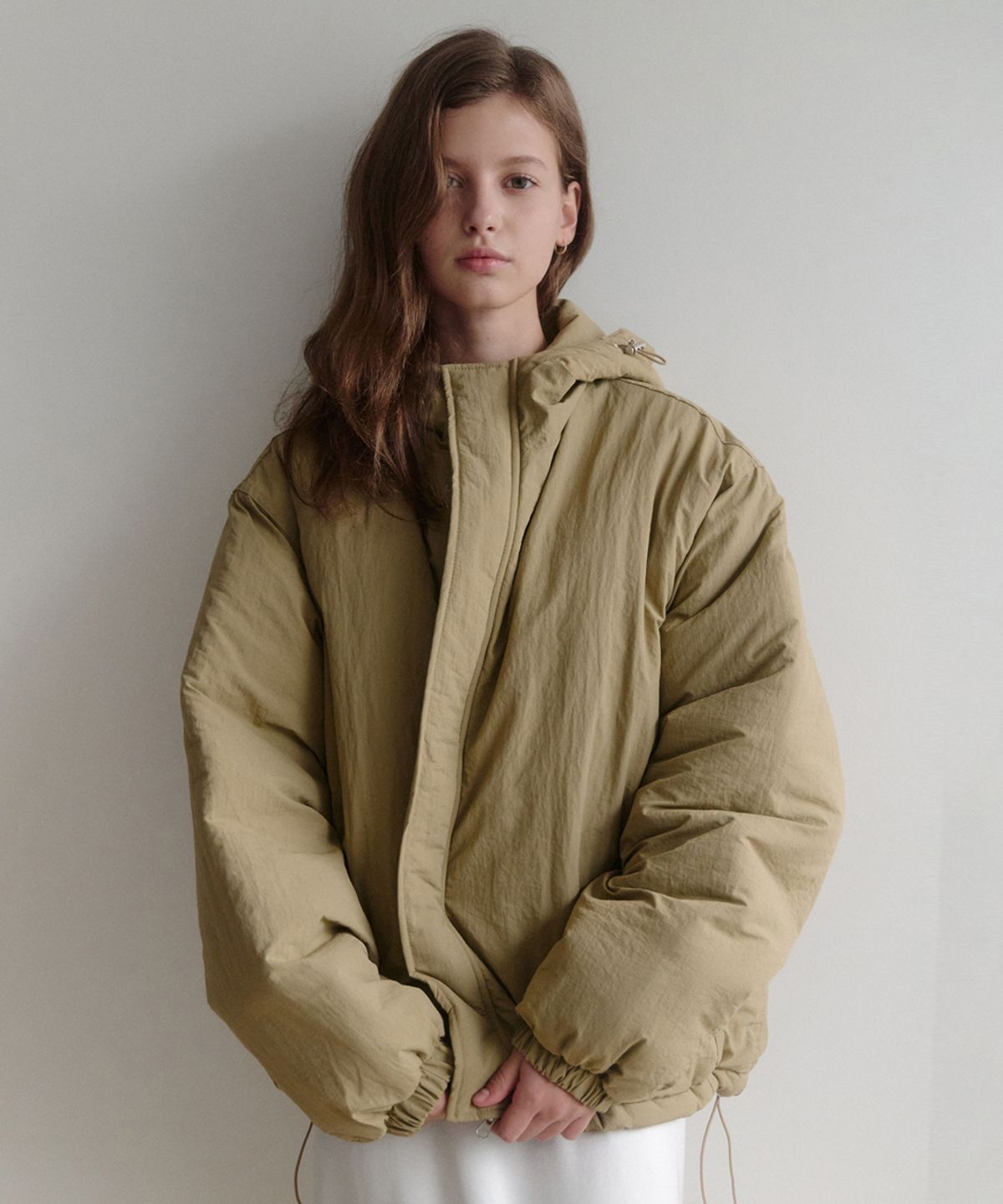 르나브(LENAV) esy Hood Padding Jacket (베이지)
