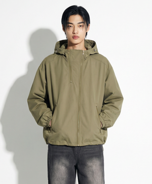 투넥 후드 집업 윈드 자켓_베이지