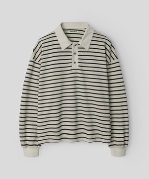 [데일리룸PICK] 피그먼트 스트라이프 피케 티셔츠_베이지