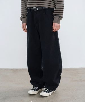 [데일리룸PICK] 배럴핏 커브드 와이드팬츠_블랙