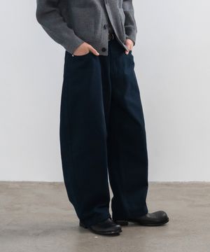 [데일리룸PICK] 배럴핏 커브드 와이드팬츠_네이비