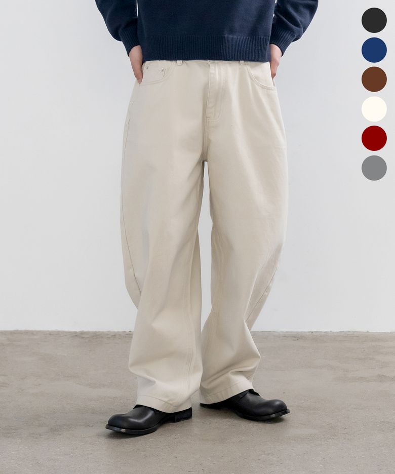 배럴핏 커브드 와이드팬츠_6COLOR