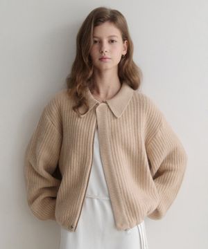 esy cashmere kara knit zip up (베이지)